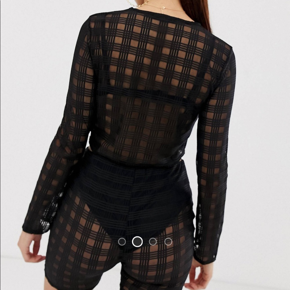 Missguided Check Mesh 2 Piece set - Picture 7 of 9